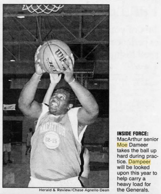 Moe Dampeer Basketball Photo November 29 2002
